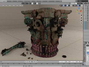 corinthian capital ruin 3D Model