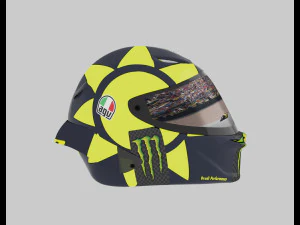 helmet racing motogp yamaha 3D Model
