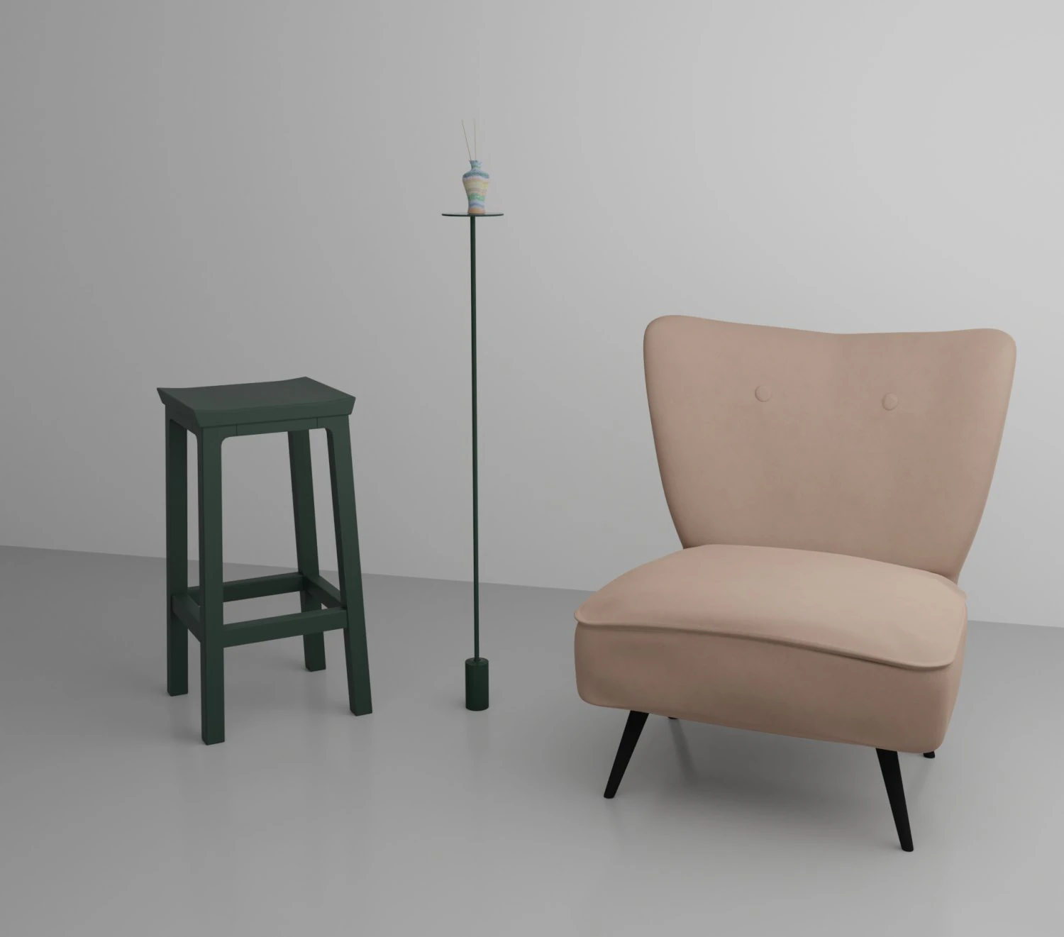 living room with seat 3D Model .c4d .max .obj .3ds .fbx .stl .blend 