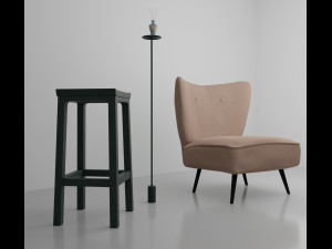 living room with seat 3Dモデル