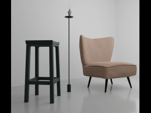 living room with seat 3D Model