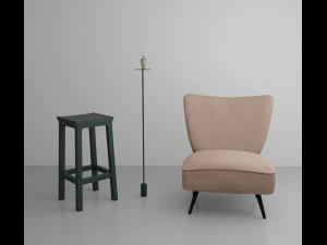 living room with seat 3D Model