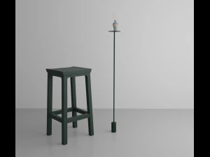 living room with seat 3D Model