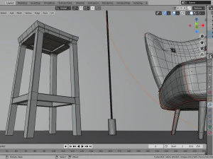 living room with seat 3D Model