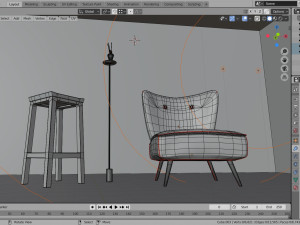 living room with seat 3Dモデル