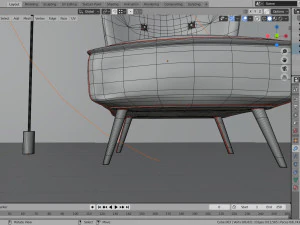 living room with seat 3D Model