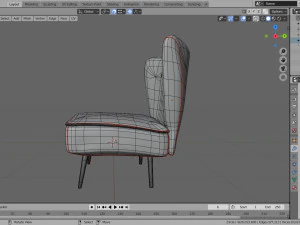 living room with seat 3D Model