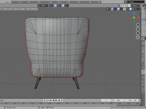 living room with seat 3D Model