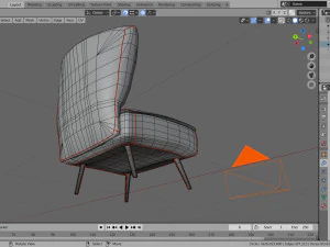 living room with seat 3D Model