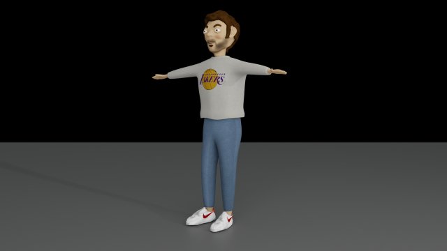 rigged man cartoon Modelo 3D .c4d .max .obj .3ds .fbx .stl .blend 