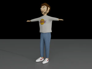 装備された男の漫画 3Dモデル