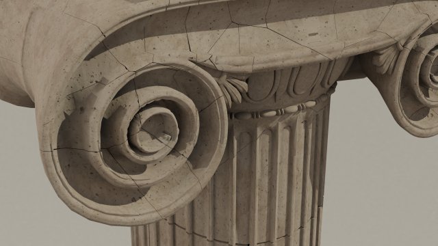 ionic column ruins Model 3D .c4d .max .obj .3ds .fbx .stl .blend 