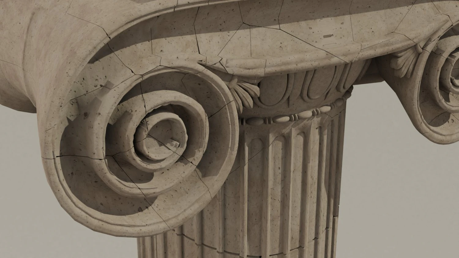 ionic column ruins 3D Model .c4d .max .obj .3ds .fbx .stl .blend 