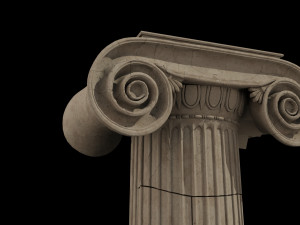 ionic column ruins Model 3D