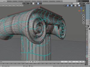 ionic column ruins Model 3D
