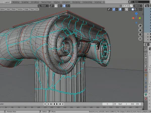 ionic column ruins 3D Model
