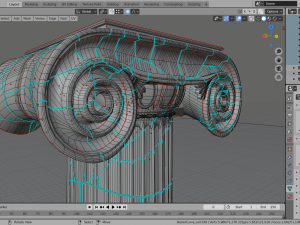 ionic column ruins Model 3D