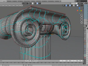 ionic column ruins 3D Model