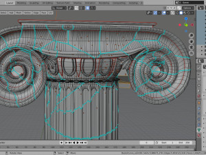 ionic column ruins Model 3D
