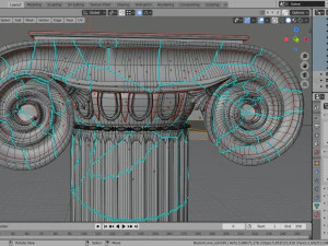 ionic column ruins 3D Model
