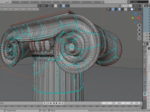 ionic column ruins Model 3D