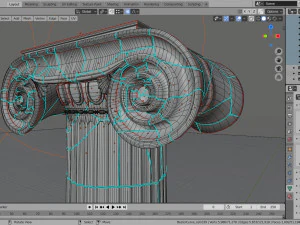 ionic column ruins 3D Model