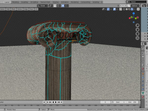 ionic column ruins Model 3D