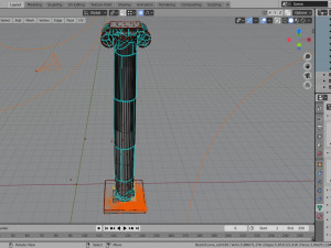 ionic column ruins Model 3D
