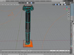 ionic column ruins 3D Model