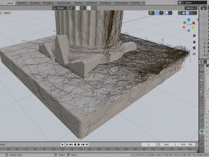 ionic column ruins Model 3D
