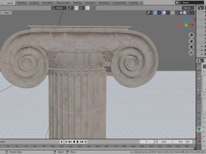 ionic column ruins Model 3D