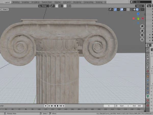 ionic column ruins 3D Model