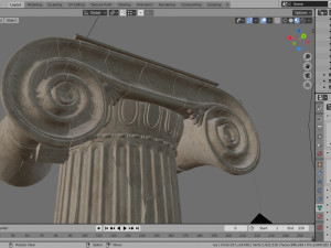 ionic column ruins Model 3D