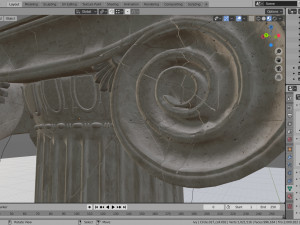 ionic column ruins Model 3D