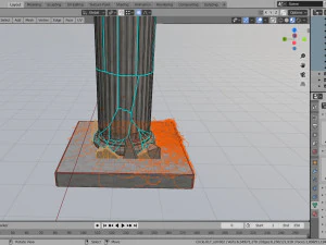 ionic column ruins 3D Model