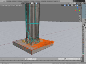 ionic column ruins Model 3D