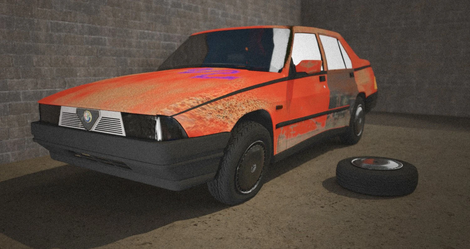 abandoned car degraded 3D Model .c4d .max .obj .3ds .fbx .stl .blend