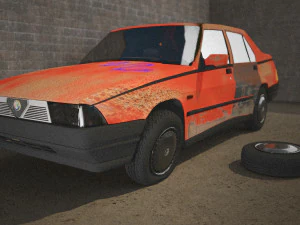 voiture abandonn&eacute;e d&eacute;grad&eacute;e Modèle 3D