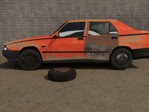 abandoned car degraded Modelo 3D
