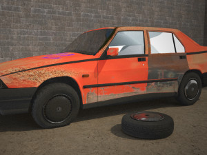 abandoned car degraded Modelo 3D