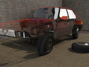 abandoned car degraded 3D Model