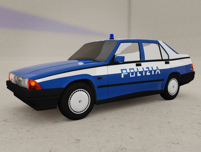vintage police car alfa romeo 3D-Modell .c4d .max .obj .3ds .fbx .stl .blend 