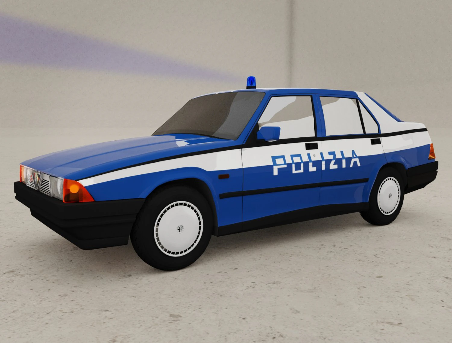 старовинний поліцейський автомобіль alfa romeo 3D Модель .c4d .max .obj .3ds .fbx .stl .blend