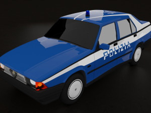 vintage police car alfa romeo 3D-Modell
