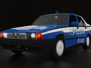 vintage police car alfa romeo 3D-Modell
