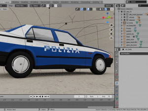 vintage police car alfa romeo 3D-Modell