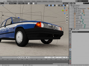 vintage police car alfa romeo 3D-Modell