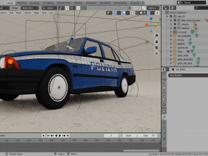 vintage police car alfa romeo 3D-Modell