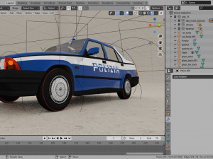 vintage police car alfa romeo 3D-Modell