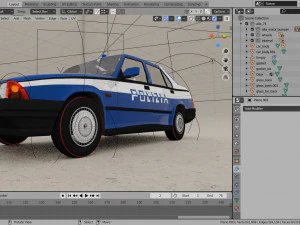 старовинний поліцейський автомобіль alfa romeo 3D Модель